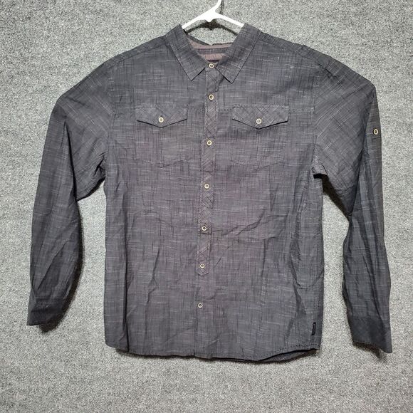Prana Shirt Mens Size Large Long Sleeve Button Up Hiking Roll Tab Casual Preppy - Picture 3 of 12